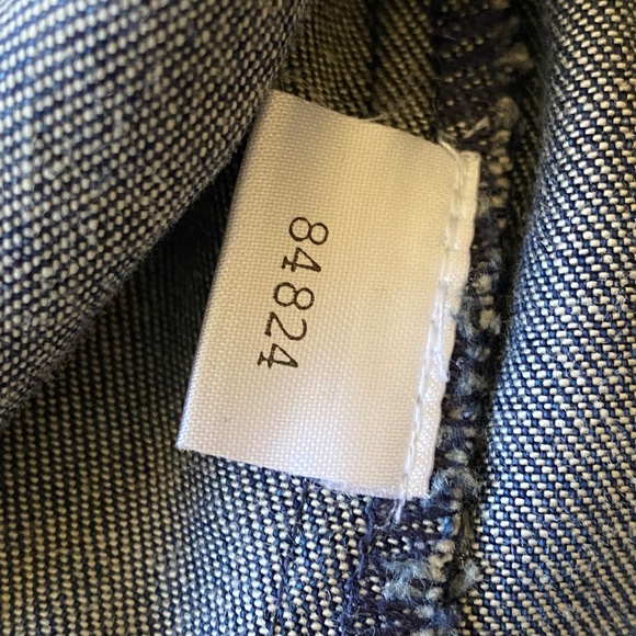 Ann Taylor denim jacket crochet embroidered hem petite small - Picture 15 of 16